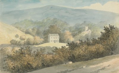 Heuvelachtig Landschap met Huis door Edward Francis Burney