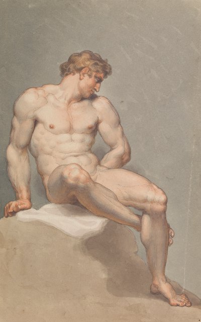 Studie van een Mannelijk Naakt door Edward Francis Burney