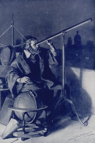 Galileo ontdekt nieuwe werelden door Edward Frederick Skinner