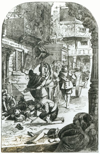 De Grote Pest van Londen in 1665 door Edward Henry Corbould