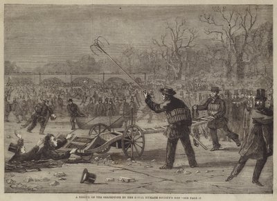 Een redding op de Serpentine door de mannen van de Koninklijke Humane Society door Edward Hull