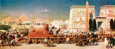 Israël in Egypte (kleurenlitho) door Edward John (after) Poynter