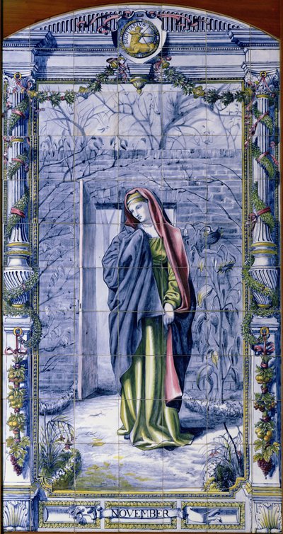 November, uit een serie tegelpanelen voor de Nederlandse keuken, 1867-8 door Edward John Poynter