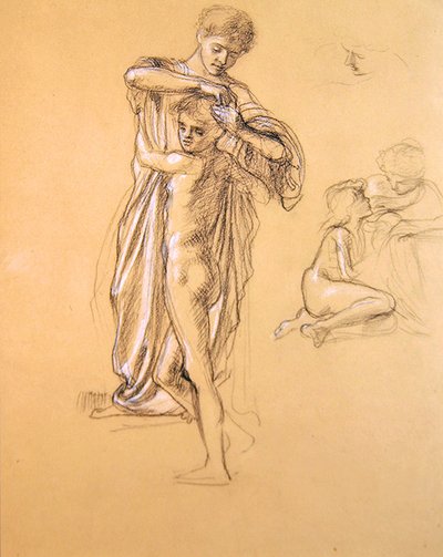 Studie voor Idle Fears (I), 1893 door Edward John Poynter