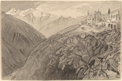 Een Stad op een Heuveltop (Heiligdom van Lampedusa) door Edward Lear