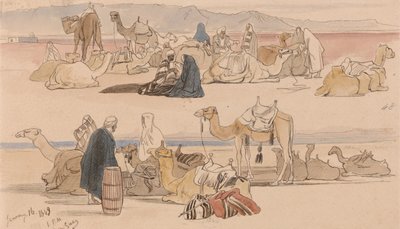 In de buurt van Suez, 13.00 uur, 16 januari 1849 (48) door Edward Lear
