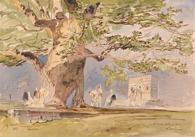 Onderweg, twee uur van Tepelene, 19 april 1857 door Edward Lear