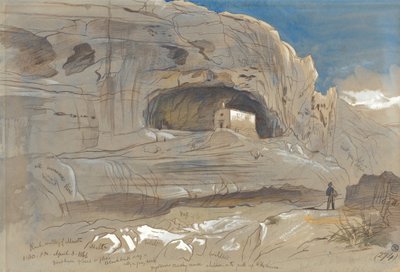 Rotsachtige Vallei van Mosta, Malta, 13:30 uur (3 april 1866) door Edward Lear