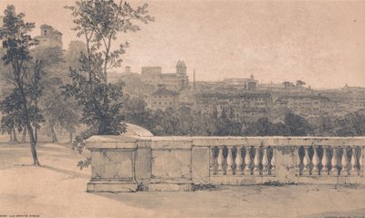 Rome vanaf de Monte Pincio door Edward Lear