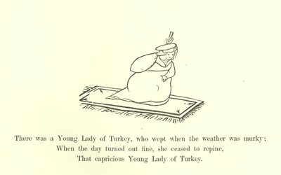 Er was een Jonge Dame uit Turkije, die huilde als het weer somber was door Edward Lear