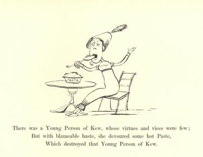 Er was een jong persoon van Kew, wiens deugden en ondeugden waren weinig door Edward Lear
