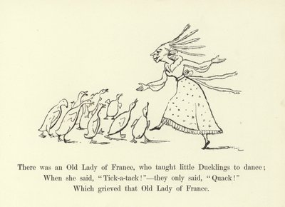 Er was een oude dame uit Frankrijk, die kleine eendjes leerde dansen door Edward Lear