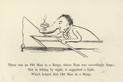 Er was een oude man in een schuit, wiens neus buitengewoon groot was door Edward Lear