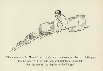 Er was een Oude Man van de Dargle, die zes vaten Gargle kocht door Edward Lear