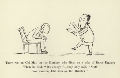 Er was een oude man op de Humber, die dineerde op een cake van Gebrand Omber door Edward Lear