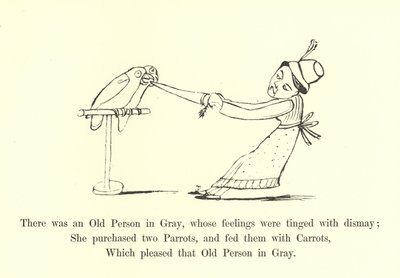 Er was een Oude Persoon in Grijs, wiens gevoelens getint waren met ontzetting door Edward Lear