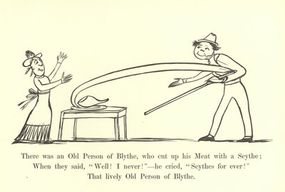 Er was een Oude Persoon van Blythe, die zijn Vlees met een Zeis sneed door Edward Lear