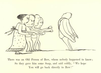 Er was een oude persoon van Bow, die niemand toevallig kende door Edward Lear