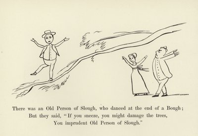 Er was een oude persoon van Slough, die danste aan het einde van een tak door Edward Lear