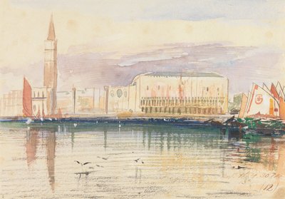 Venetië, het Dogenpaleis door Edward Lear