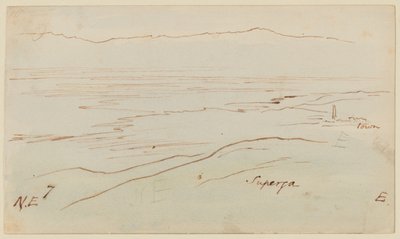Gezicht op Turijn met de Superga door Edward Lear