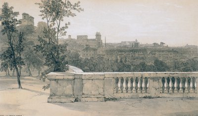 Gezichten in Rome en omgeving: Rome vanaf Monte Pincio door Edward Lear
