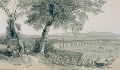 Gezichten in Rome en Omgeving: Campagna en Muren van Rome met Uitzicht op de Alban door Edward Lear