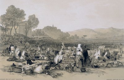 Gezichten in Rome en omgeving: kermis van SantAnatolia door Edward Lear