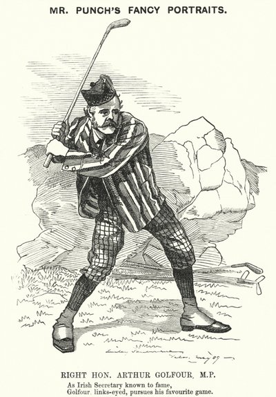 Punch cartoon: Arthur Balfour, Britse Conservatieve politicus en Premier door Edward Linley (after) Sambourne