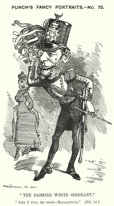 Punch cartoon: William Ballantine, Engelse Serjeant-at-Law door Edward Linley (after) Sambourne