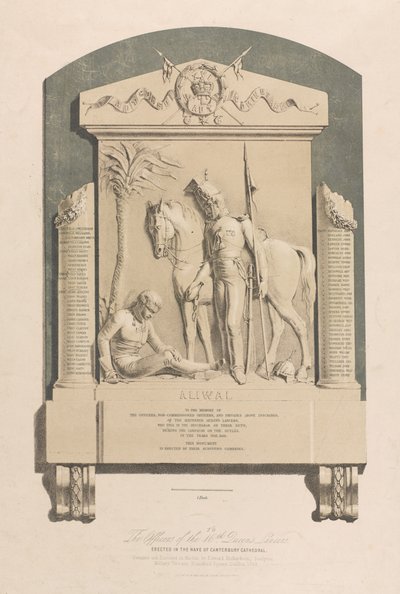 Aliwal monument, Canterbury Cathedral, ca. 1848 door Edward M. Richardson