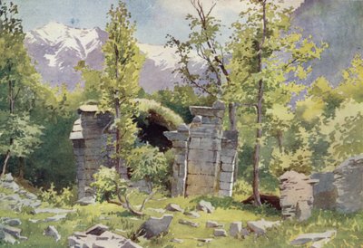 Ruïnes van Tempels, Wangat, Sind Vallei door Edward Mary Joseph Molyneux