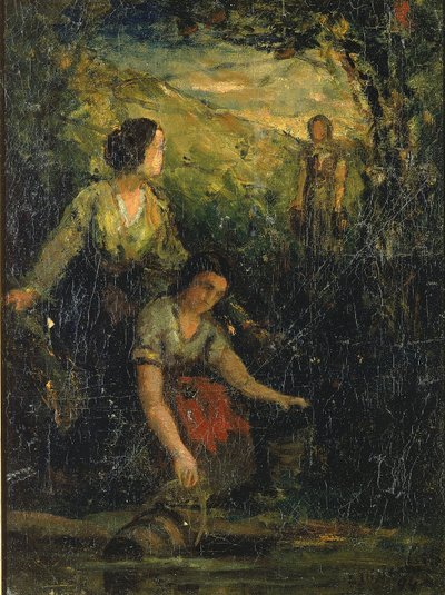 De drinkpoel (drie vrouwen bij het water) door Edward Mitchell Bannister