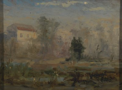 Ongenaamd landschap met huis op de achtergrond, n.d. door Edward Mitchell Bannister