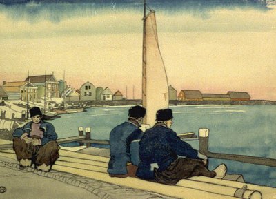 Wachten op wind en getij door Edward Penfield