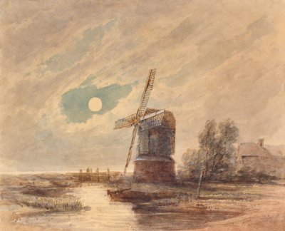 Landschap met windmolen door Edward Pretty