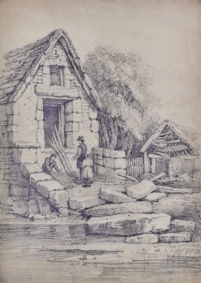 Landschap met een huis door Edward Pretty