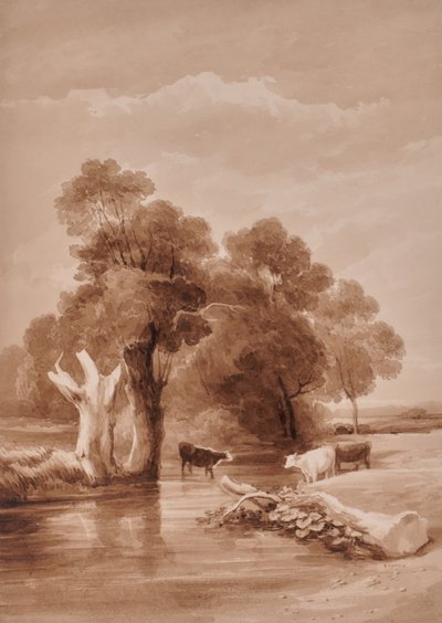 Landschap met stroom door Edward Pretty