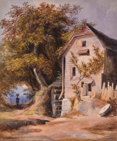 Landschap met watermolen door Edward Pretty