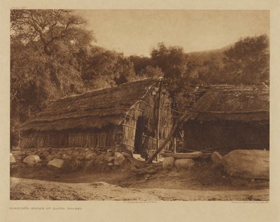 Diegueño-huis in Santa Ysabel door Edward S. Curtis