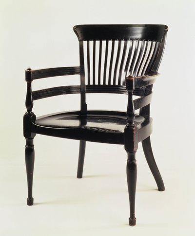 Armstoel, vervaardigd door James Peddle, c.1880 door Edward William Godwin