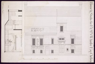 Ontwerp voor Huis en Studio voor J.A.M. Whistler Esq, Chelsea, c.1877-78 door Edward William Godwin