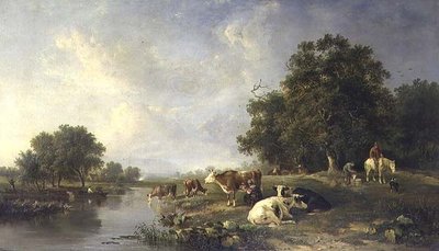 Landschap met vee door Edward Williams