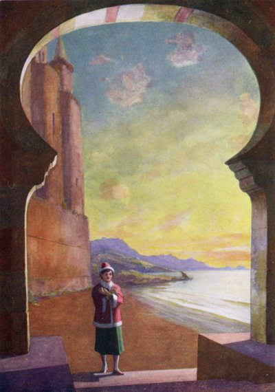 Bij zonsondergang betrad hij het paleis door Edwin Arthur Norbury