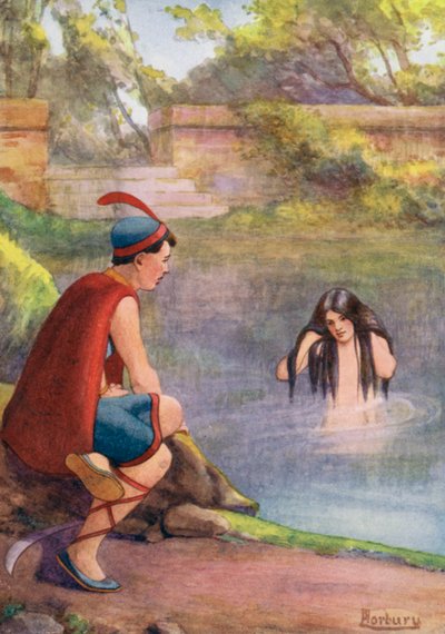 Onmiddellijk sprong er een mooie jonkvrouw uit door Edwin Arthur Norbury
