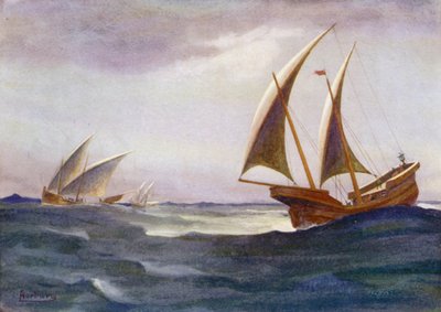 Drie van zijn verlate schepen waren de haven binnengekomen door Edwin Arthur Norbury