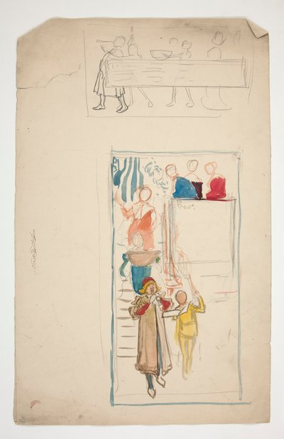 Een processie - onbekende illustratie voor een toneelstuk(?) door Edwin Austin Abbey
