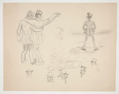 Verschillende mannelijke figuurstudies door Edwin Austin Abbey