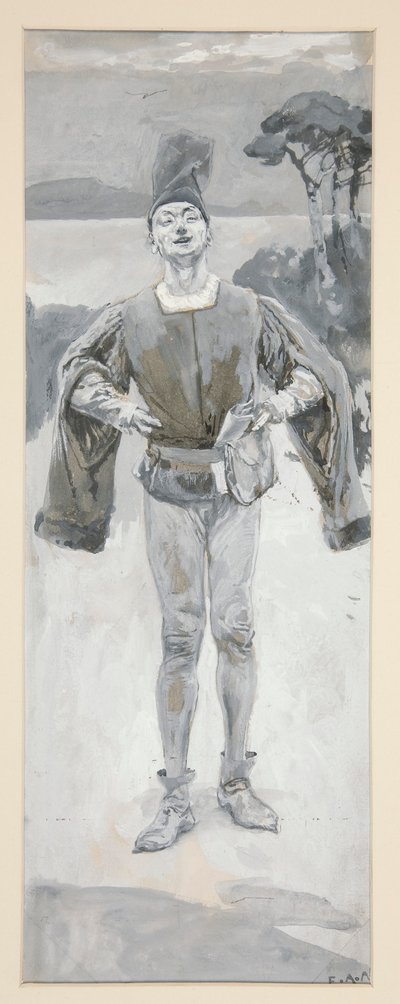 Autolycus, illustratie bij Ballads and Ballad Music Illustrating Shakespeare door Edwin Austin Abbey