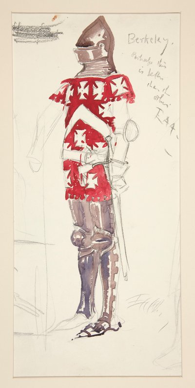 Berkeley, kostuumschets voor Henry Irving door Edwin Austin Abbey